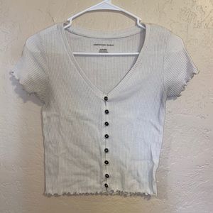 american eagle button up top